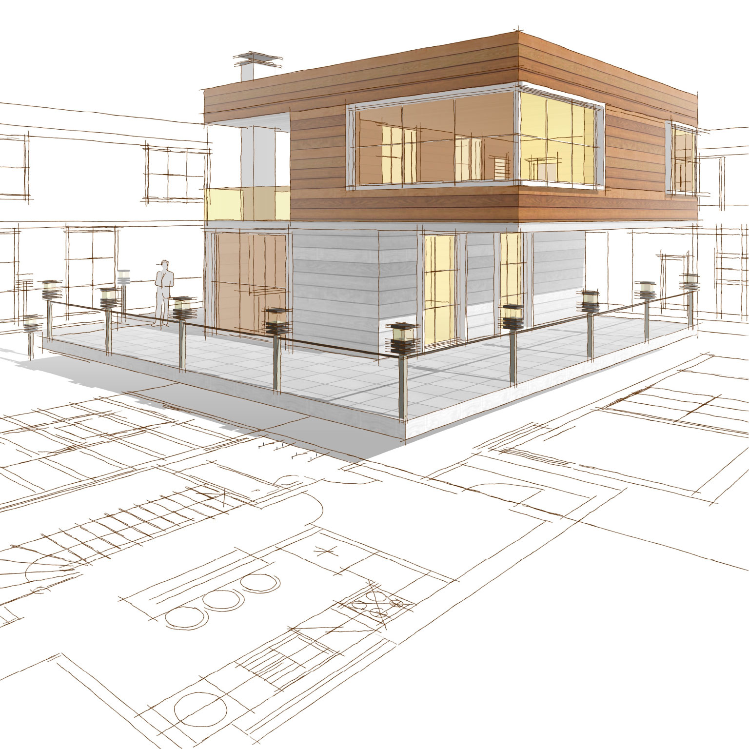 Architect drawing of a new build home