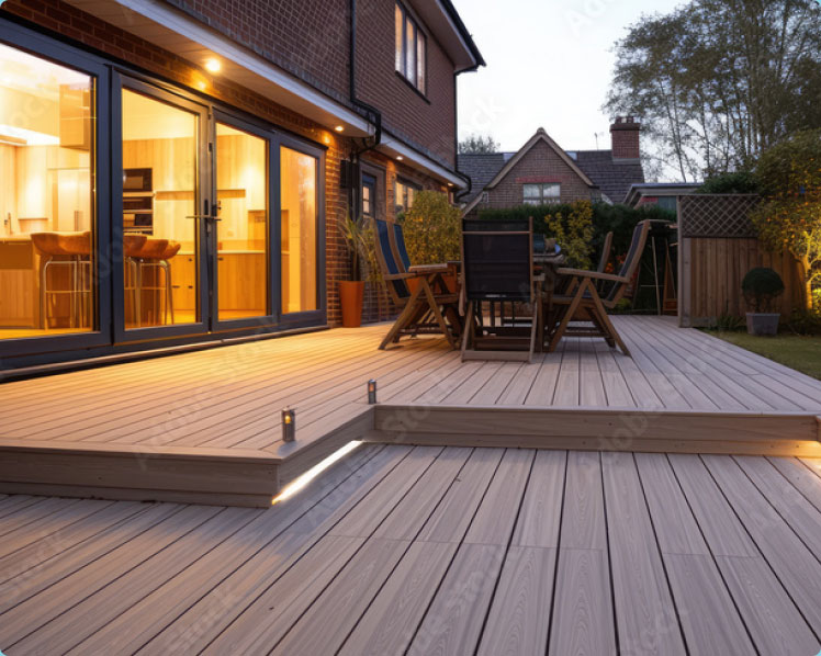 Large decking area